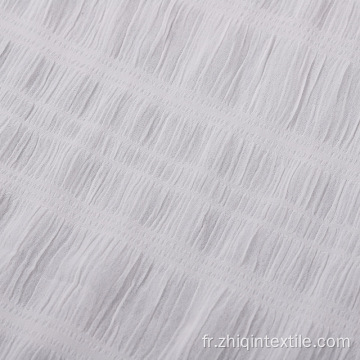 Tissu crêpe rayé blanc